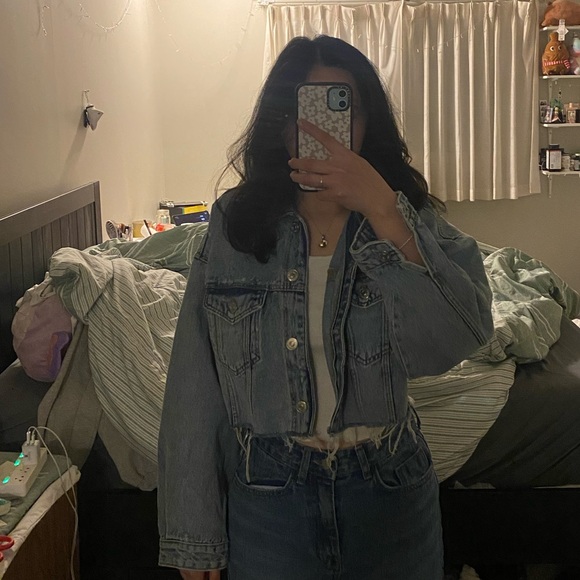 Zara Jeans Cropped Jacket - Picture 1 of 2